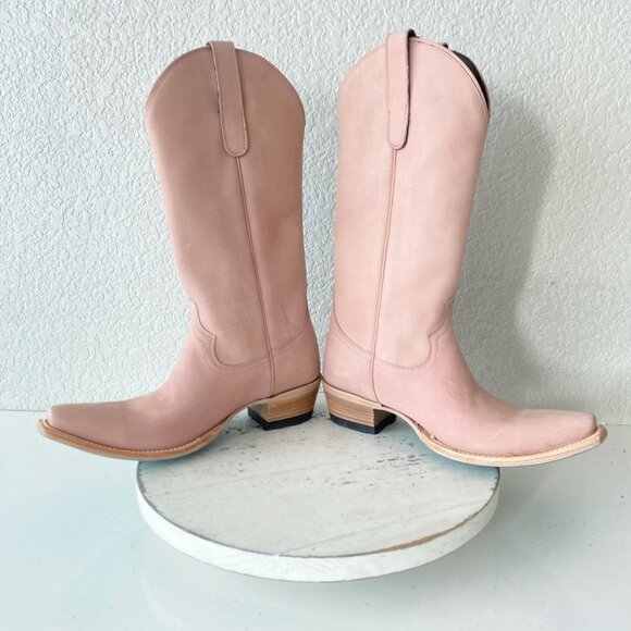 Lane EMMA JANE Womens Cowboy Boots 7 Pink Western Cowgirl Mid Calf Pointed Toe - Picture 7 of 11
